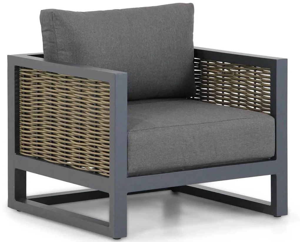 Hoek loungeset 6 personen Aluminium/wicker Grijs Santika Furniture Santika