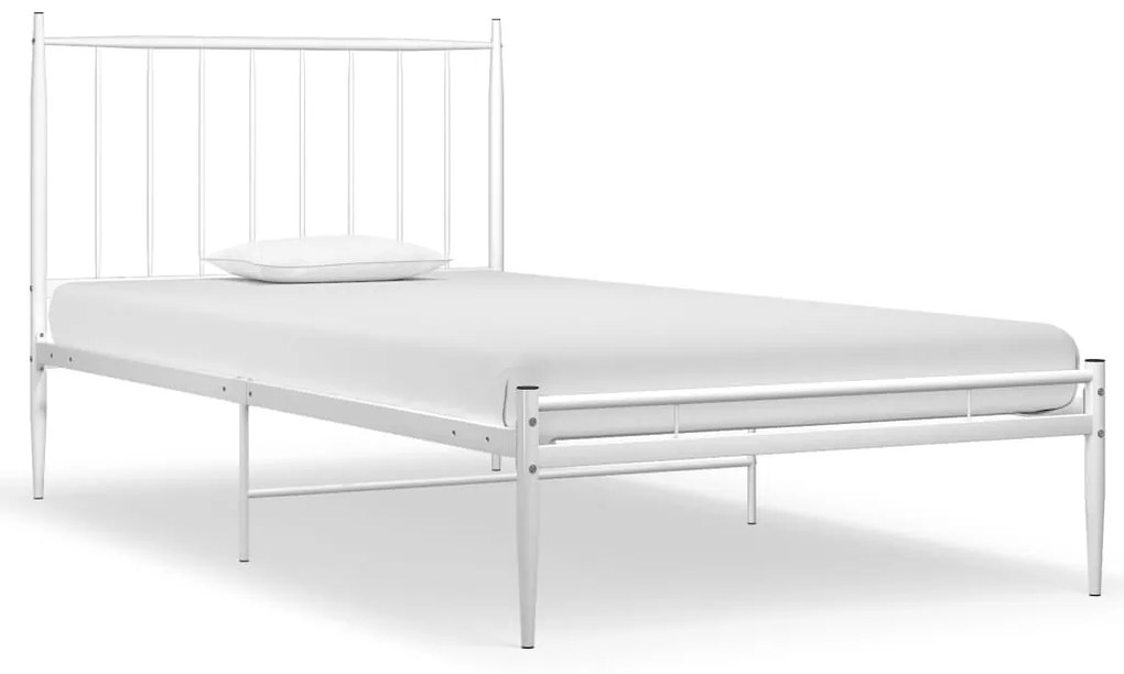 vidaXL Bedframe metaal wit 100x200 cm