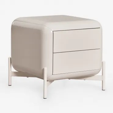 Set Van 2 Nachtkastjes 45x45 Cm In Alazne Mdf Tapioca Beige - Sklum