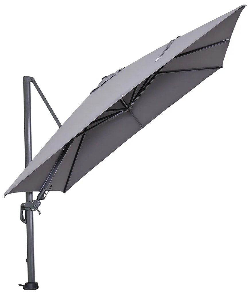 Garden Impressions Hawaii zweefparasol 300x300 cm - frame carbon black - doek licht grijs