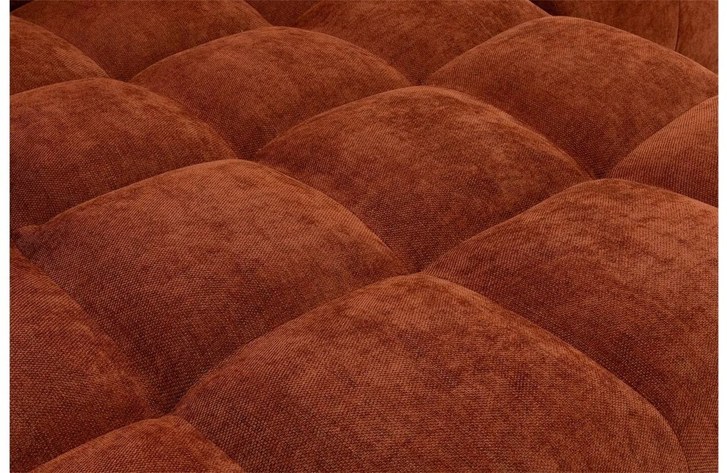Goossens Excellent Bank Kubus - 30 X 30 Cm Stiksel rood, stof, 1,5-zits, modern design met chaise longue rechts