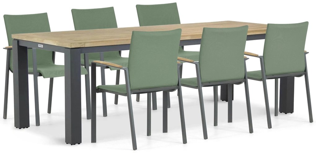 Tuinset 6 personen 230 cm Aluminium/textileen Groen Lifestyle Garden Furniture Brandon/Veneto