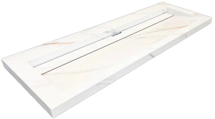 Lambini Designs Quri keramische wastafel 140cm marmer zonder kraangaten