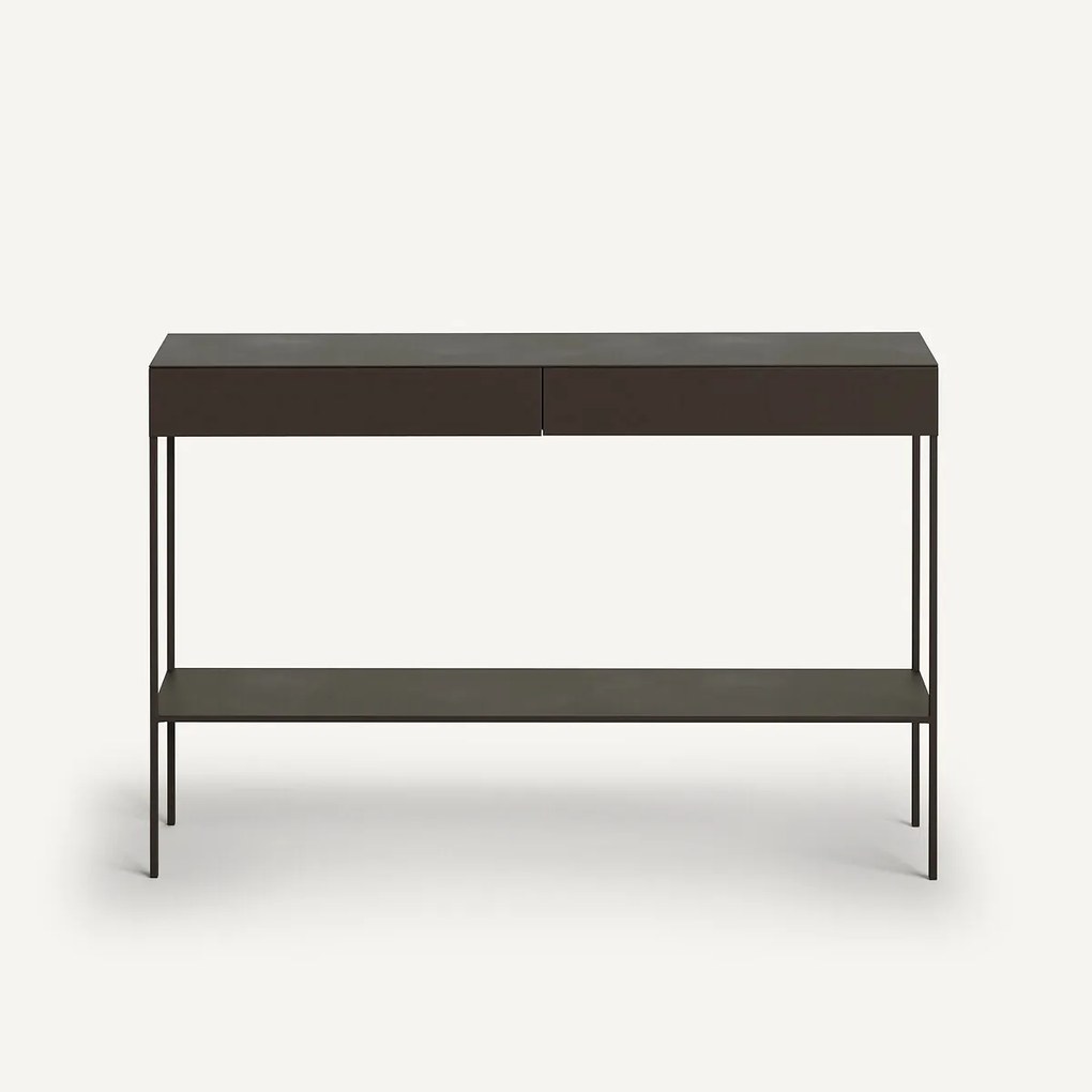 Wandtafel dubbel plateau, staal, used effect, Fébée