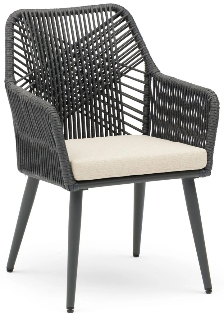 Tuinset 6 personen 240 cm Aluminium/rope Grijs Coco Vedra/Weave