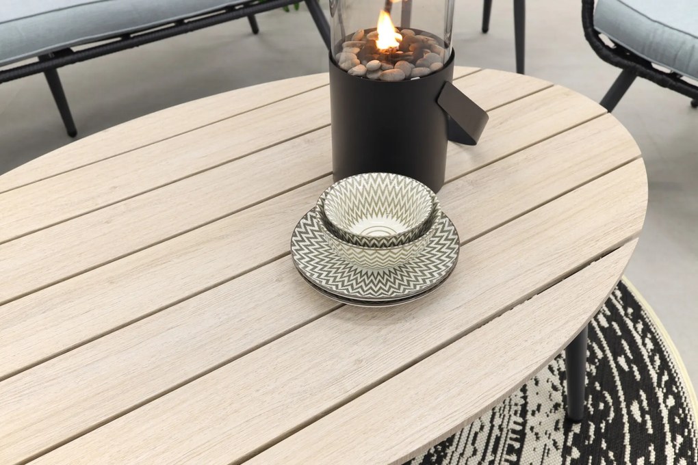 Garden Impressions Margriet stoel-bank loungeset - Carbon black/Mint grey - 5 delig