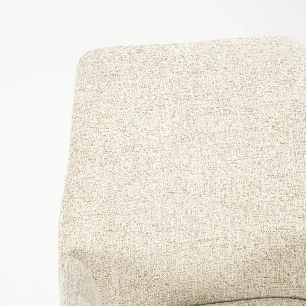 Eleonora Indy Stoel Met Armleuningen Beige Geweven Stof