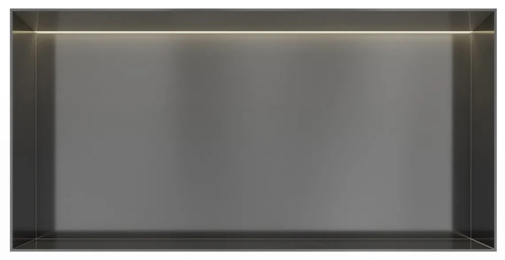 Hotbath &More frameless inbouwnis met verlichting 30x60x10cm geborsteld gunmetal PVD