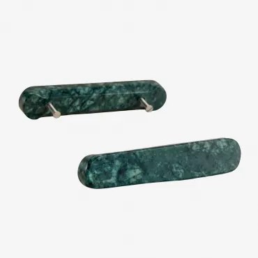 Set Van 2 Handgrepen Van Natuurlijk Steen Casbina Groen Marmer Udaipur - Sklum