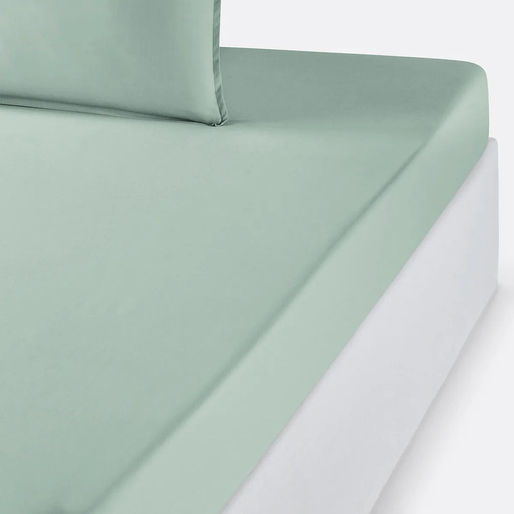 Effen hoeslaken in biologisch perkalkatoen