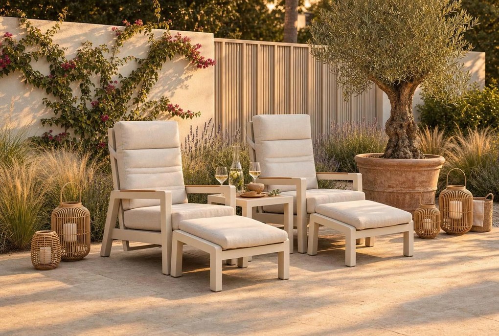 Bistroset 2 personen Aluminium Taupe Lifestyle Garden Furniture Evora