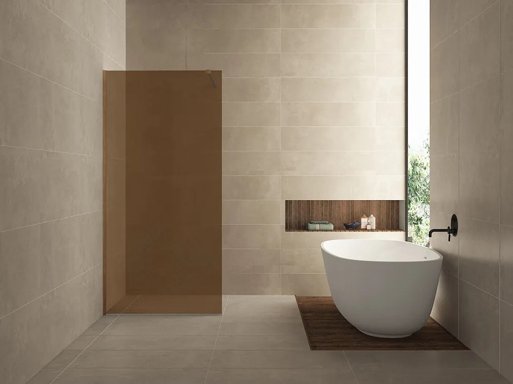 Mueller Slimline glaswand 120x200cm brons rookglas