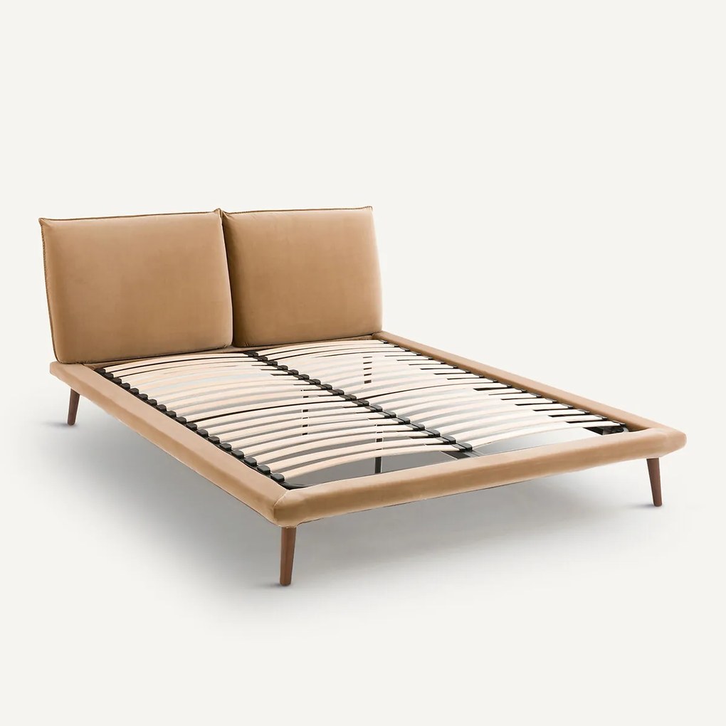 2-persoonsbed in fluweel, Aurore, design E. Gallina