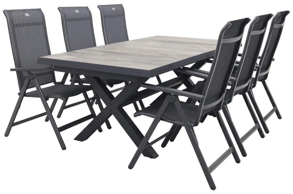 Hartman Milaan/Ottowa 205-265x100 cm. - 7-delige verstelbare tuinset