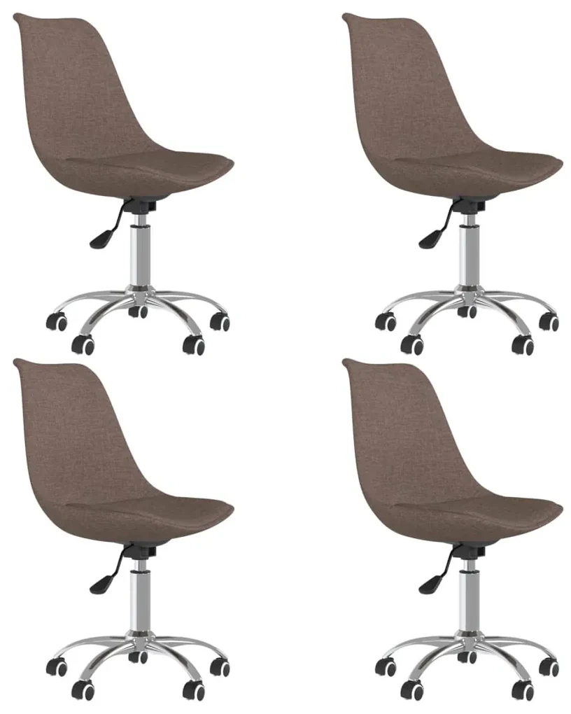 vidaXL Eetkamerstoelen draaibaar 4 st stof taupe