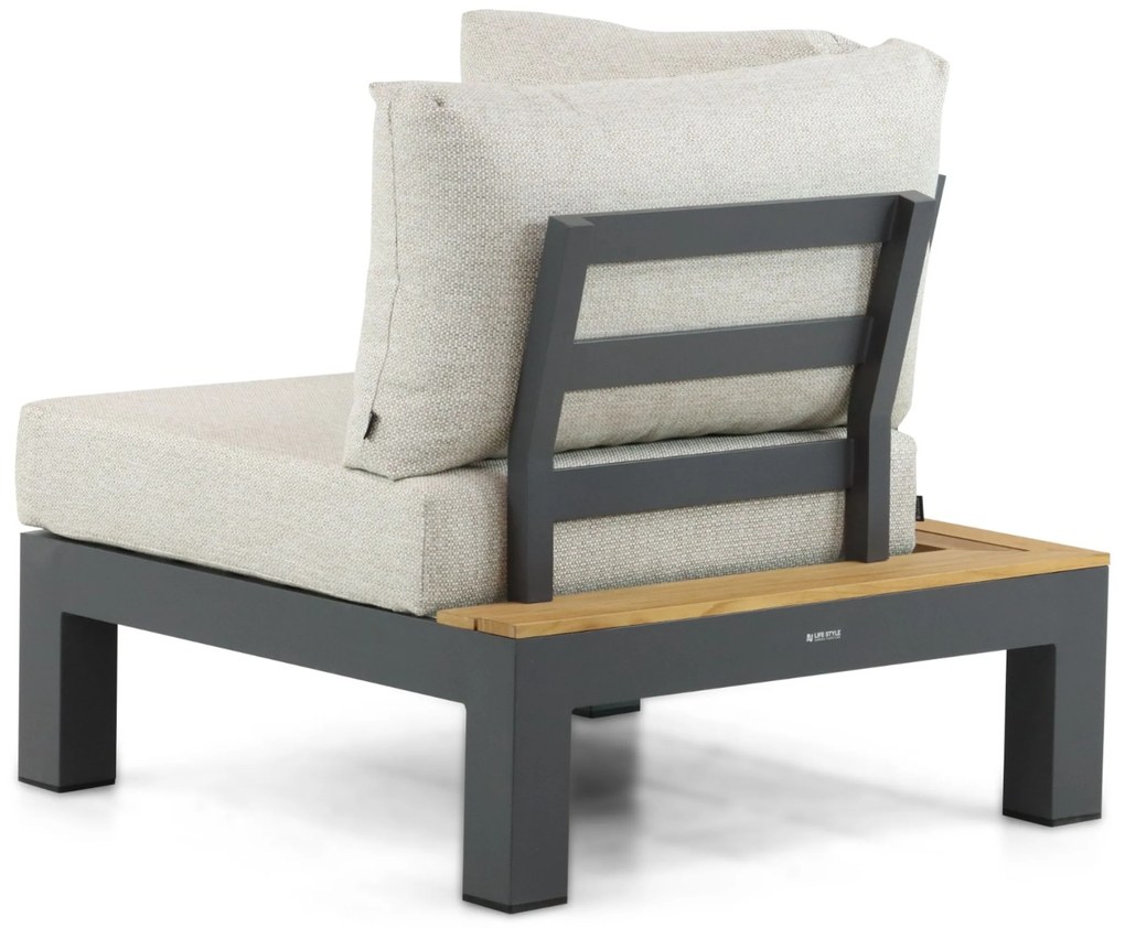 Loungeset 6 personen Aluminium/Teak Grijs Lifestyle Garden Furniture Vittoria