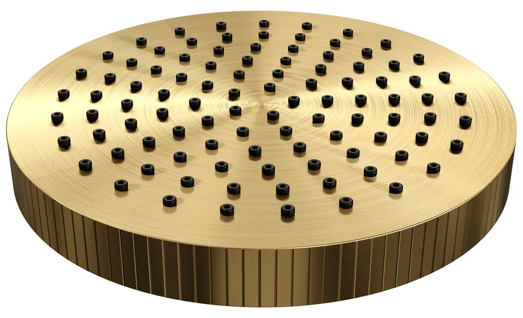 Brauer Stripe opbouw regendouche met 25cm hoofddouche en staafhanddouche messing geborsteld PVD