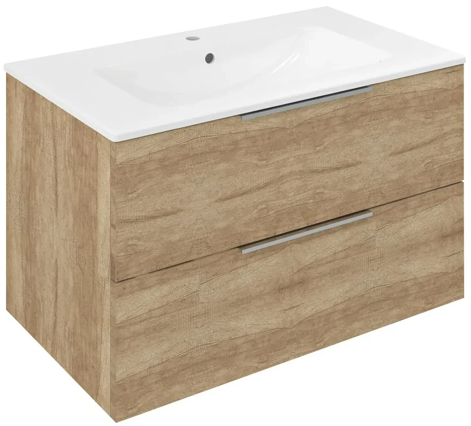 Sapho Cirasa badmeubel 80cm eiken met witte wastafel