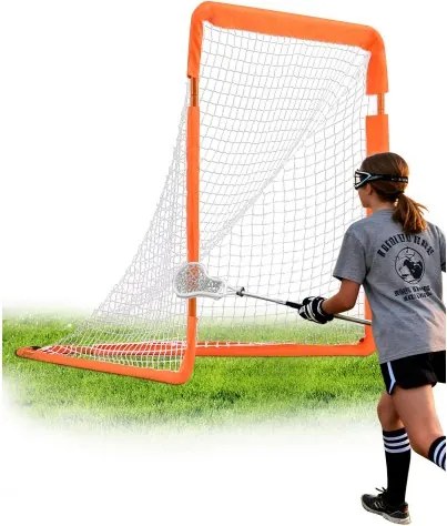 VEVOR Lacrossedoel, 120 x 120 cm, klein lacrossenet voor kinderen, opvouwbaar en draagbaar lacrossedoel met draagtas, ijzeren frame, trainingsapparatuur voor in de achtertuin, snel en eenvoudig op te zetten, perfect voor jongeren