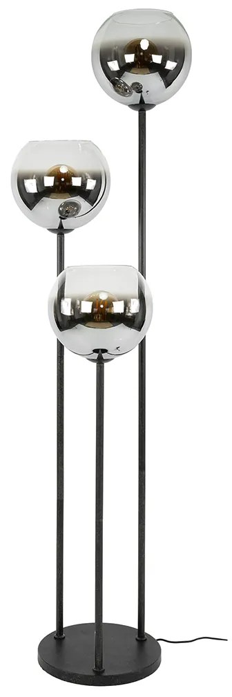 Zwarte Vloerlamp Met Rookglas