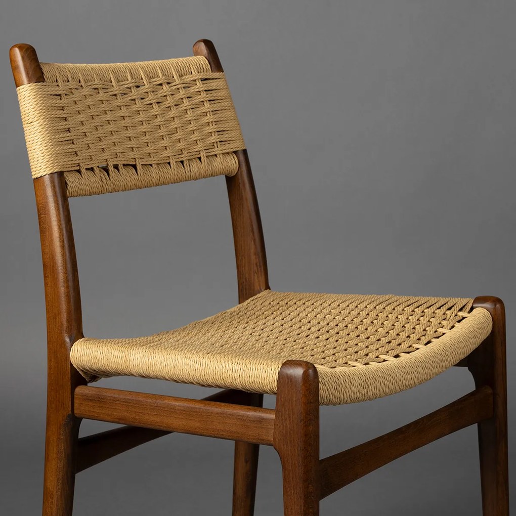 Dutchbone Cecile Houten Frame Stoel Walnut