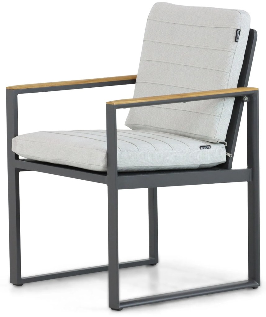 Tuinstoel Aluminium/Teak Grijs-antraciet Lifestyle Garden Furniture Faro