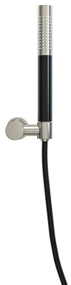 Mueller Round staafhanddoucheset met wandhouder mat zwart met RVS