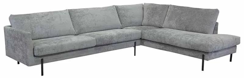 Loungebank chaise longue rechts Flyta | Feel Me Soft grijs 14 | 3,06 x 2,35 mtr breed
