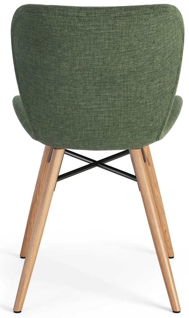 ALTEA Groen (stof Rio 140)/poten natuur eiken – MODERNE STOEL VOOR WOONKAMER/EETKAMER/KEUKEN/KANTOOR