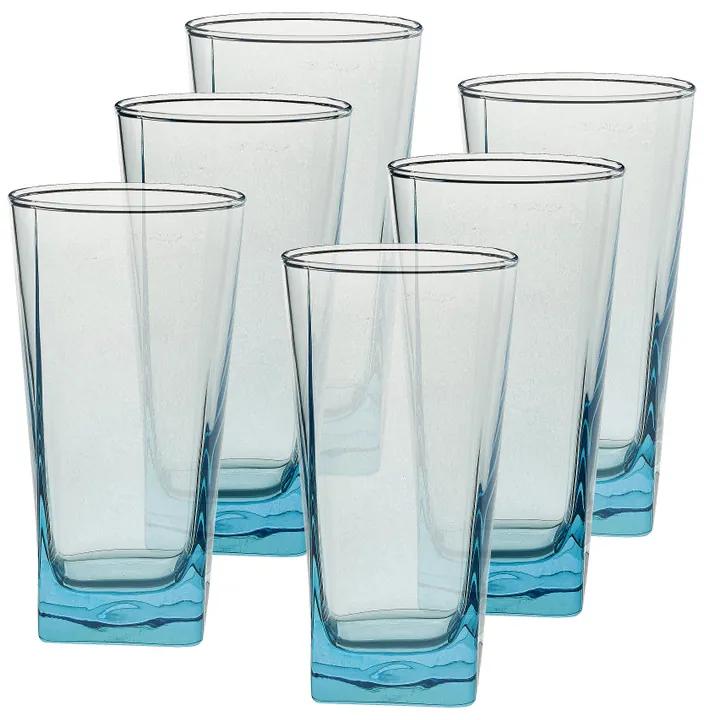 Longdrinkglas blauw - 29 cl - set van 6
