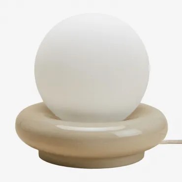 Tafellamp Van Keramiek Met Kryx Glazen Bol Tapioca Beige - Sklum