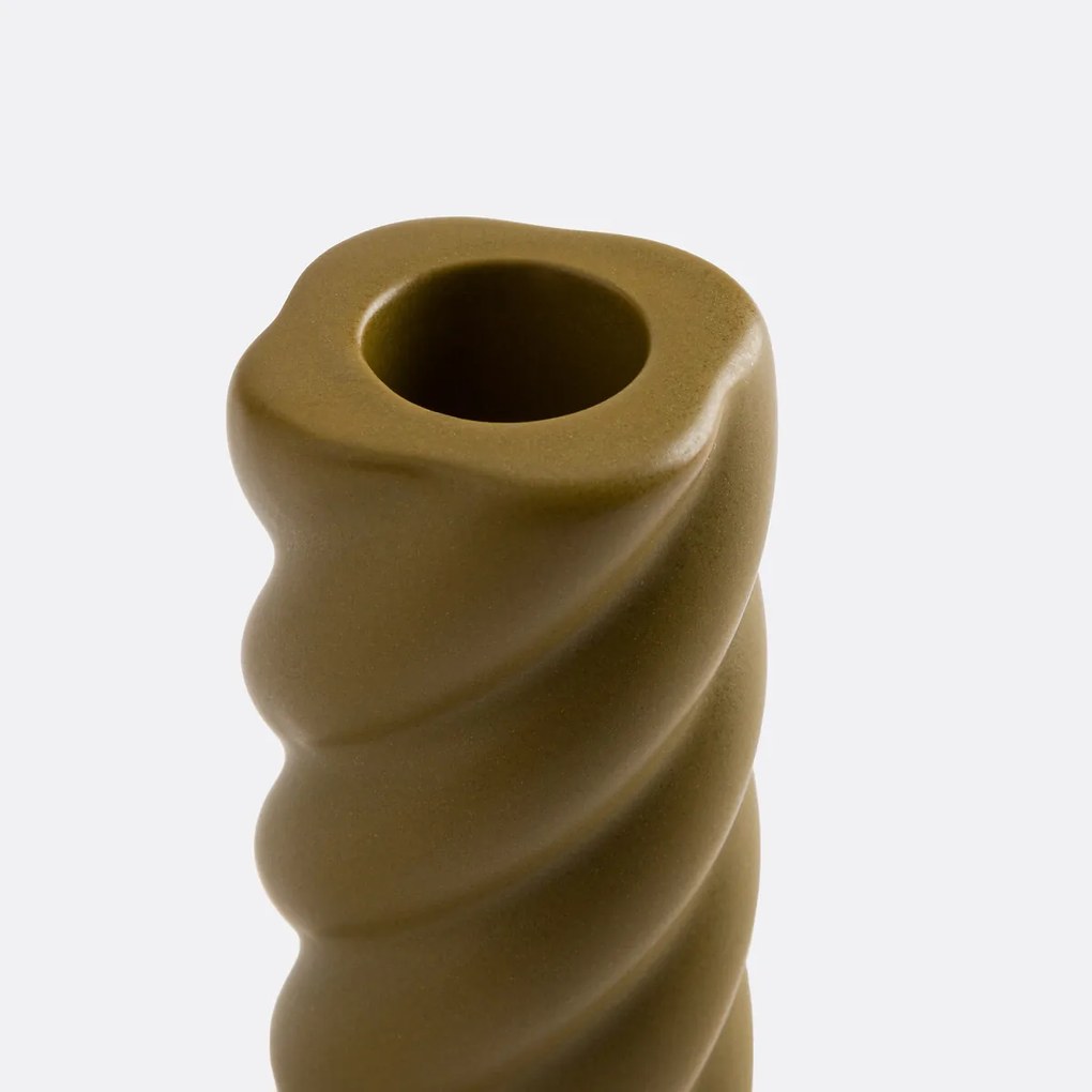 Gedraaide keramische kandelaar H9 cm Vavy