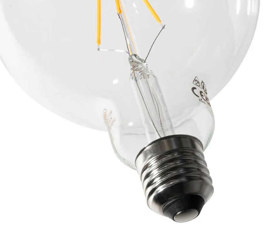 Set van 5 E27 3-staps dimbaar LED spiraal filament G125 4W 450 lm 2700K