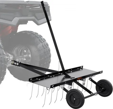 VEVOR Trekhark, 40-inch trekhark met 20 verenstalen tanden, trekhark voor ATV's of grasmaaiers, trekhark met handgreep voor gazons in de tuin