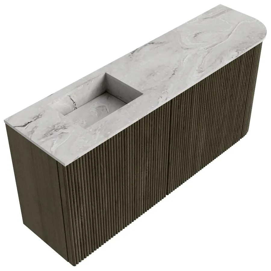 Mondiaz Joya DLux 90cm toiletmeubel ronding rechts shadow met wastafel faye links 1 kraangat glace