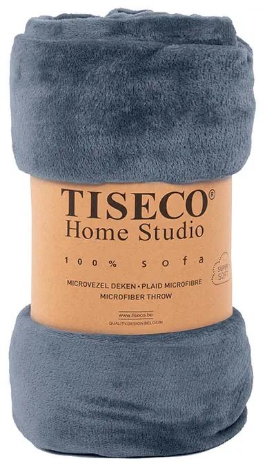 Tiseco Home Studio Cozy Velvet Plaid - Blue Stone 130 x 160
