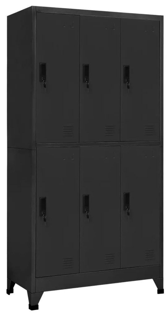 vidaXL Lockerkast 90x45x180 cm staal antracietkleurig