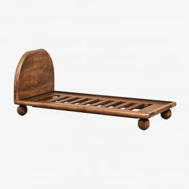 Bicheno Mangohouten Bed Donker Handvat Hout & 90 X 190 Cm & Zonder Matras - Sklum