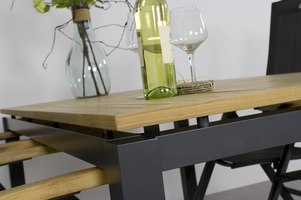 Hartman Napoli/Sonata verstelbare tuinset 160x90 cm. - Aluminium/Teak