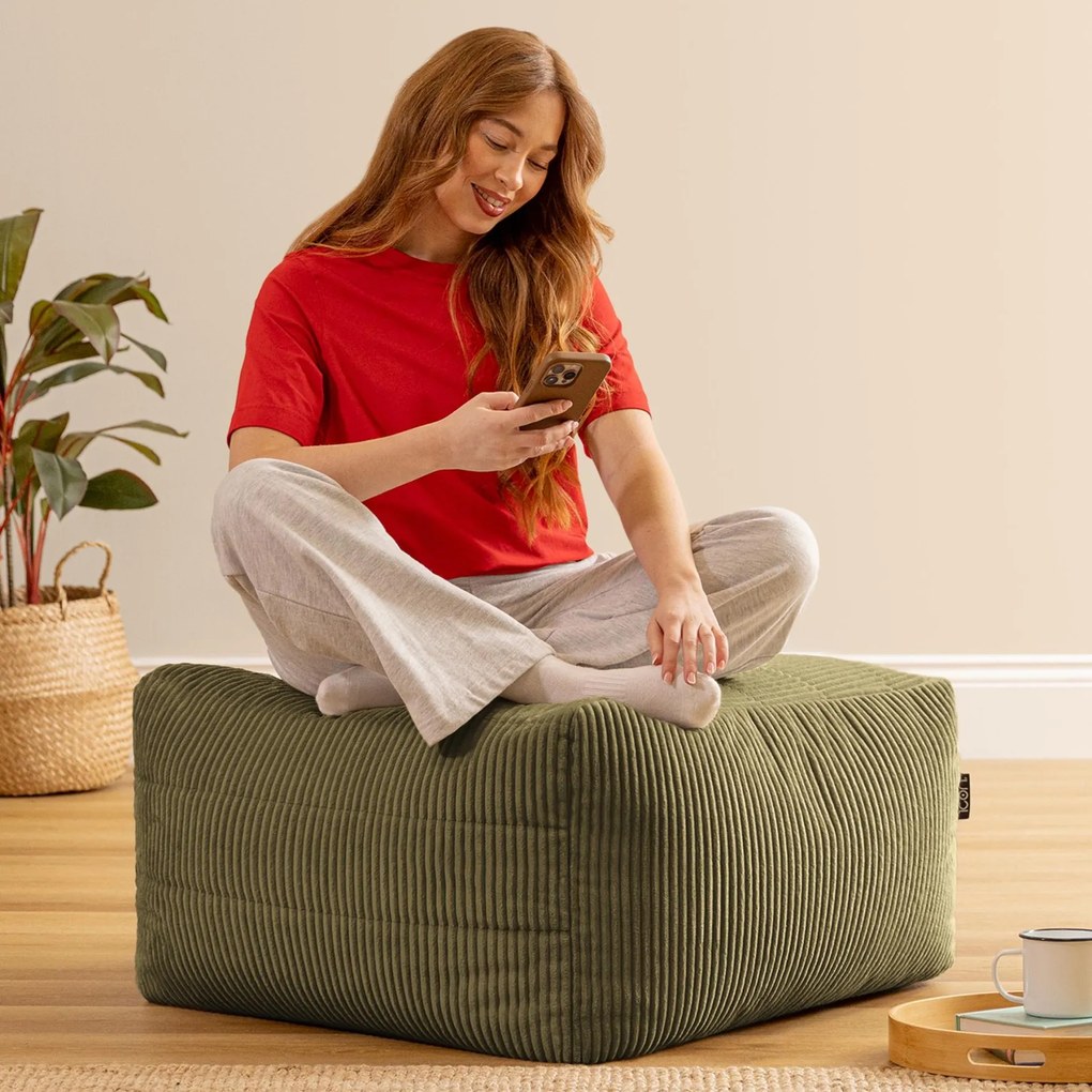 Noa Modulaire Poef Corduroy - Saliegroen