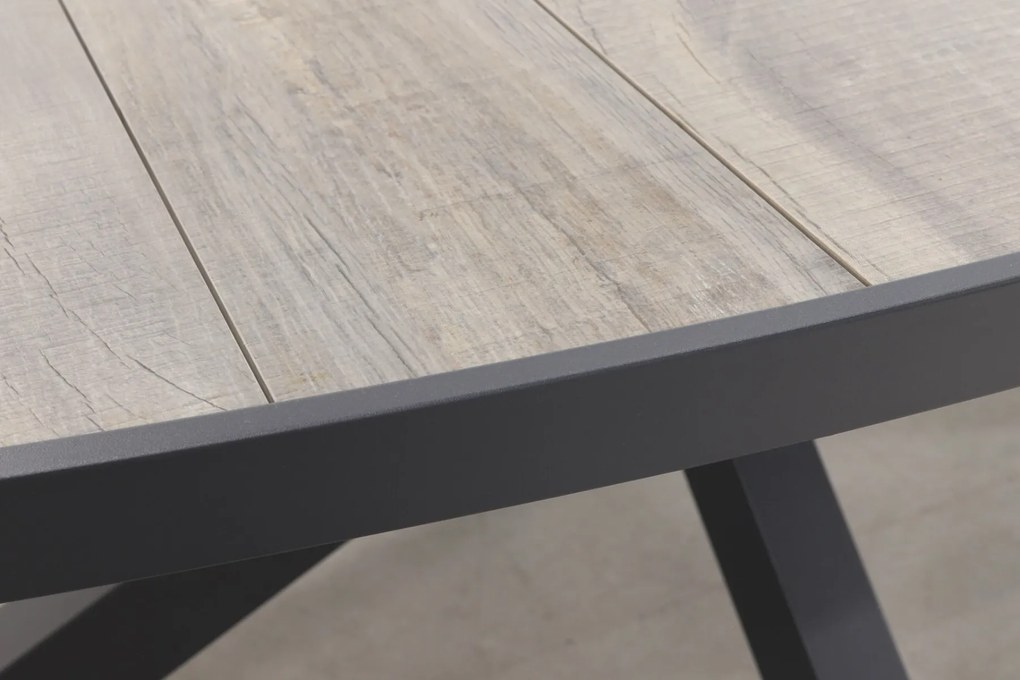 Hartman Milaan/Silva houtlook 240x115 cm. ovale tuinset - 7-delig