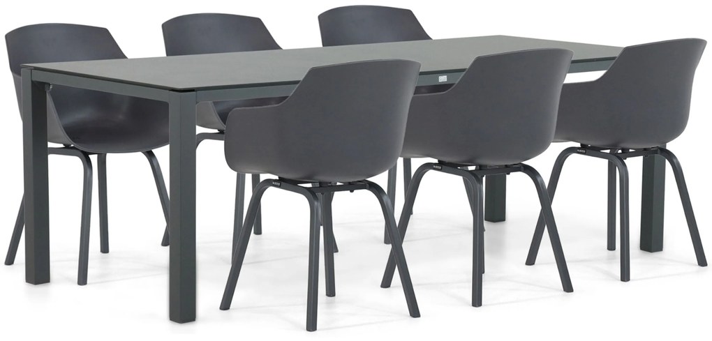 Tuinset 6 personen 220 cm Kunststof Grijs Lifestyle Garden Furniture Salina/Mateo
