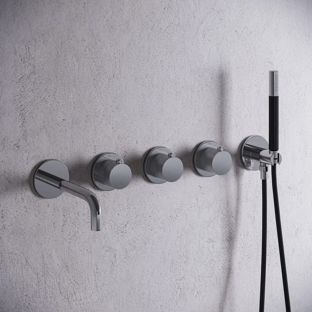 Saniclear Plus Stripes Pro inbouw badkraan met 20cm uitloop chroom