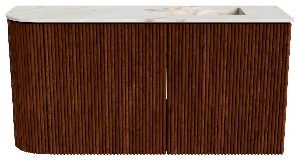 Mondiaz Joya DLux 80cm toiletmeubel ronding links ruby met wastafel faye rechts 1 kraangat frappe
