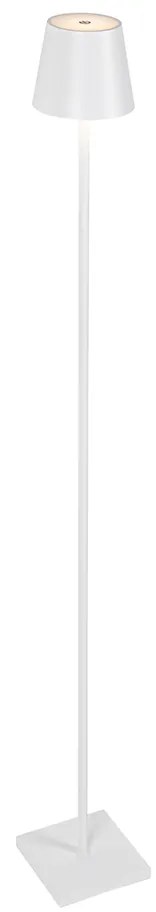 Buiten vloerlamp wit incl. LED met touch dimmer oplaadbaar - Janet