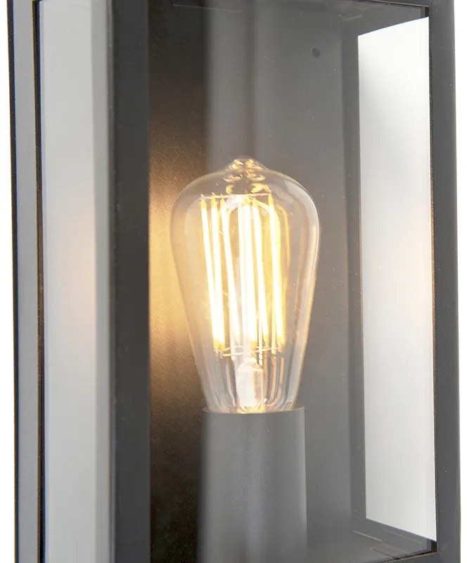 Buiten wandlamp zwart met bewegingsmelder IP44 - Rotterdam