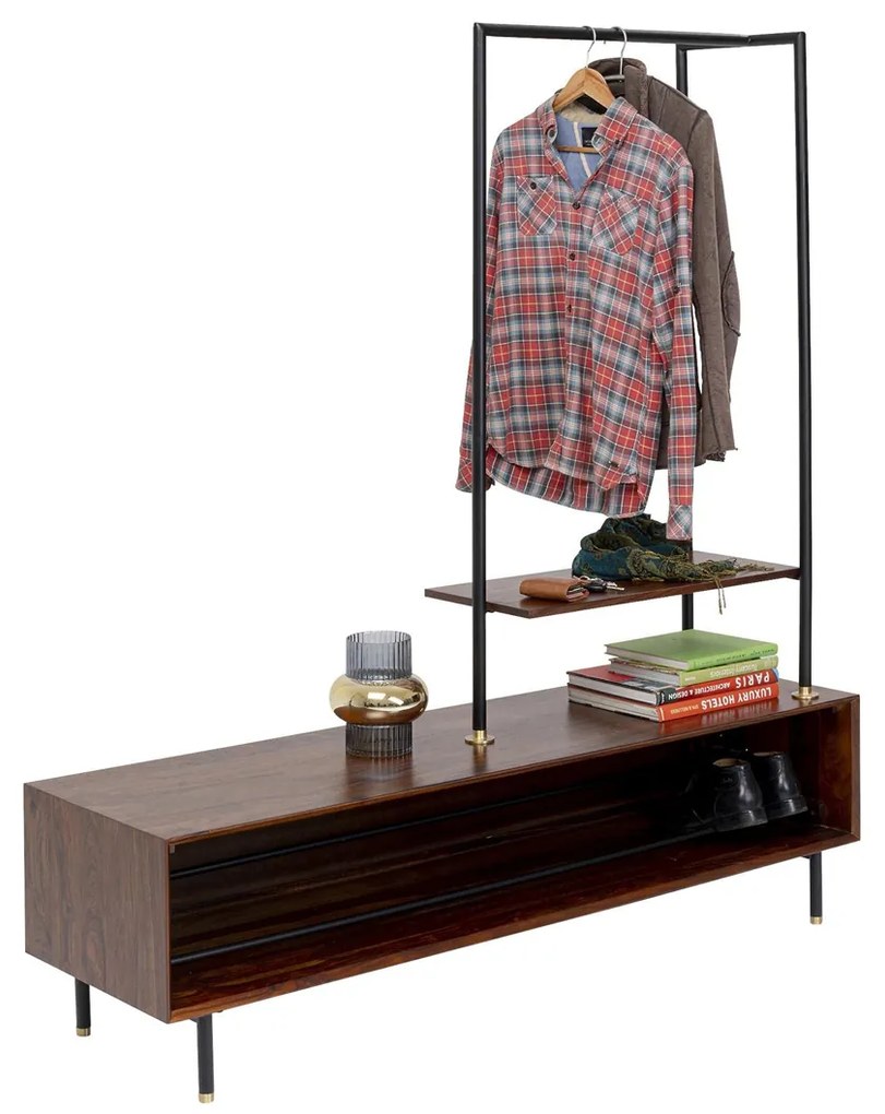 Kare Design Ravello Sheesham Schoenenkast Met Roede - 160x45x174.5cm.