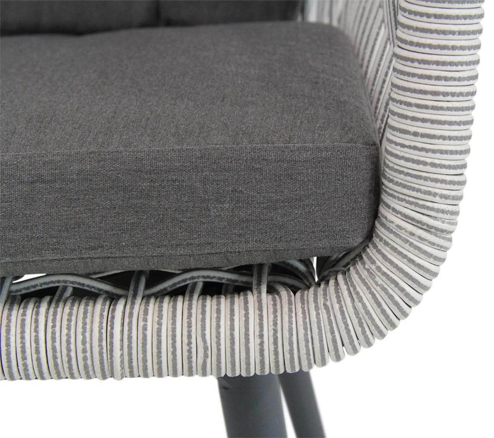 Tuinset Ronde Tuintafel 4 personen 130 cm Rope Wit  Lifestyle Garden Furniture Western/Montana