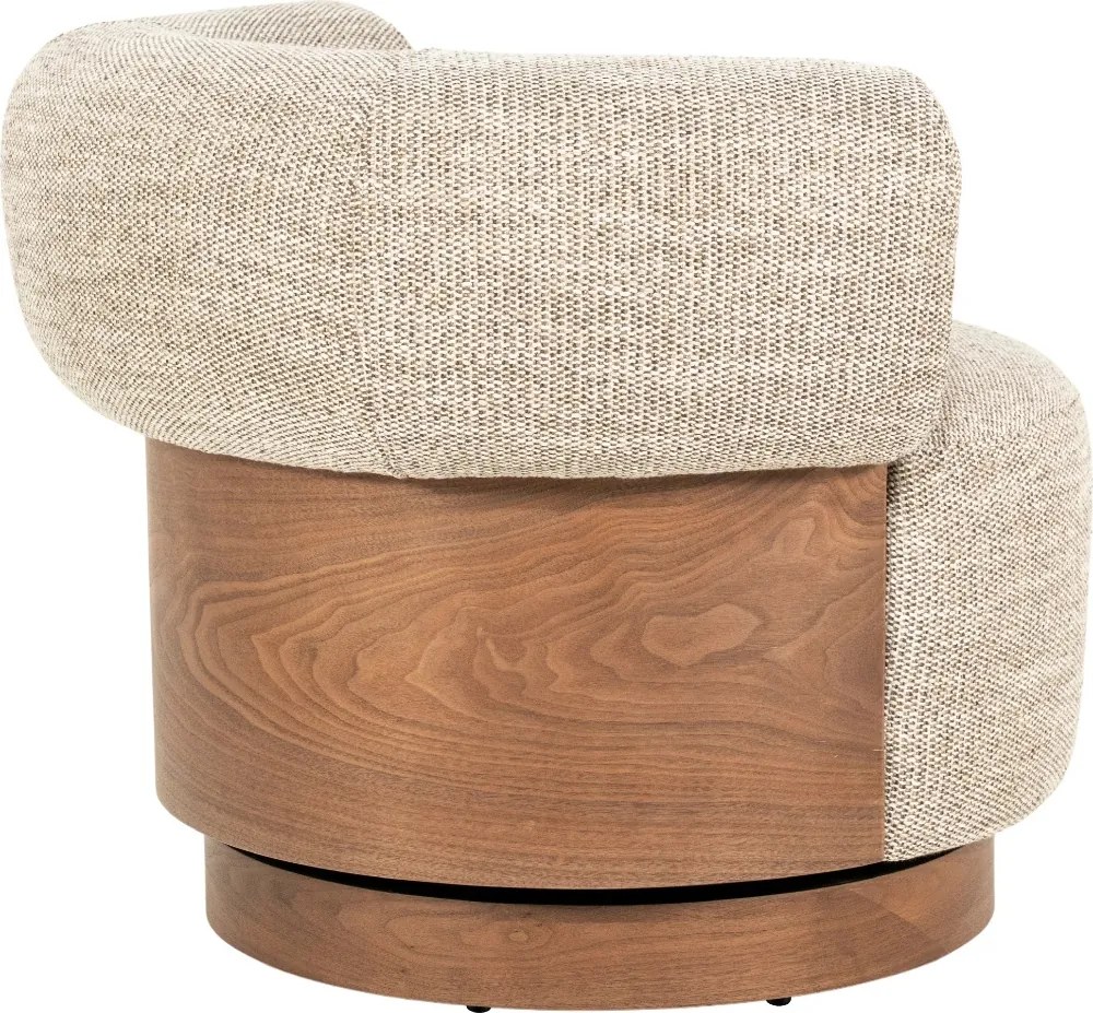 Fauteuil Met Hout Draaibaar Taupe