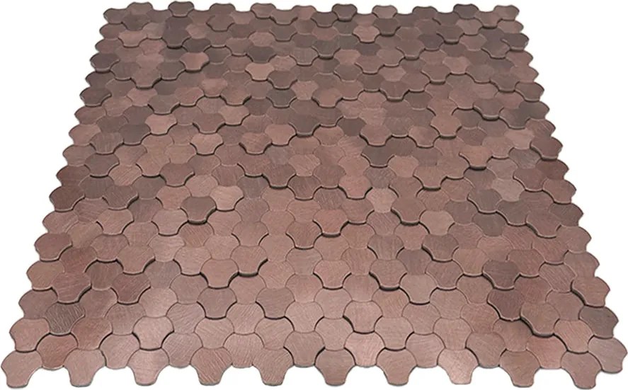 Zelfklevende Mozaïektegels Metaal | Driepas 3D Brons | 30,5×29,6 cm | Keuken, Bad & WC
